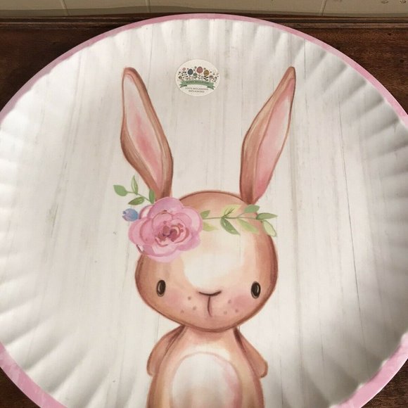 Rabbit Melamine Large Plate Tray Easter Spring